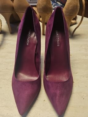 Marc Fisher Plum Suede Pointed Toe Pumps